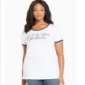 Torrid “Give Em Hell” ringer t size 0